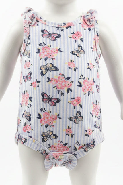 White/Blue/Butterflies Nicole Miller Short One Piece, NB G