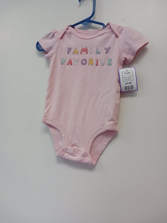 Pink Family Favorite Carters Onesie, 6M G
