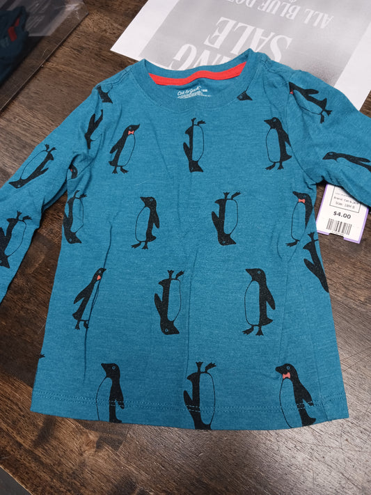 Blue/Black Penguin Cat & Jack Longsleeve Shirt, 18M B