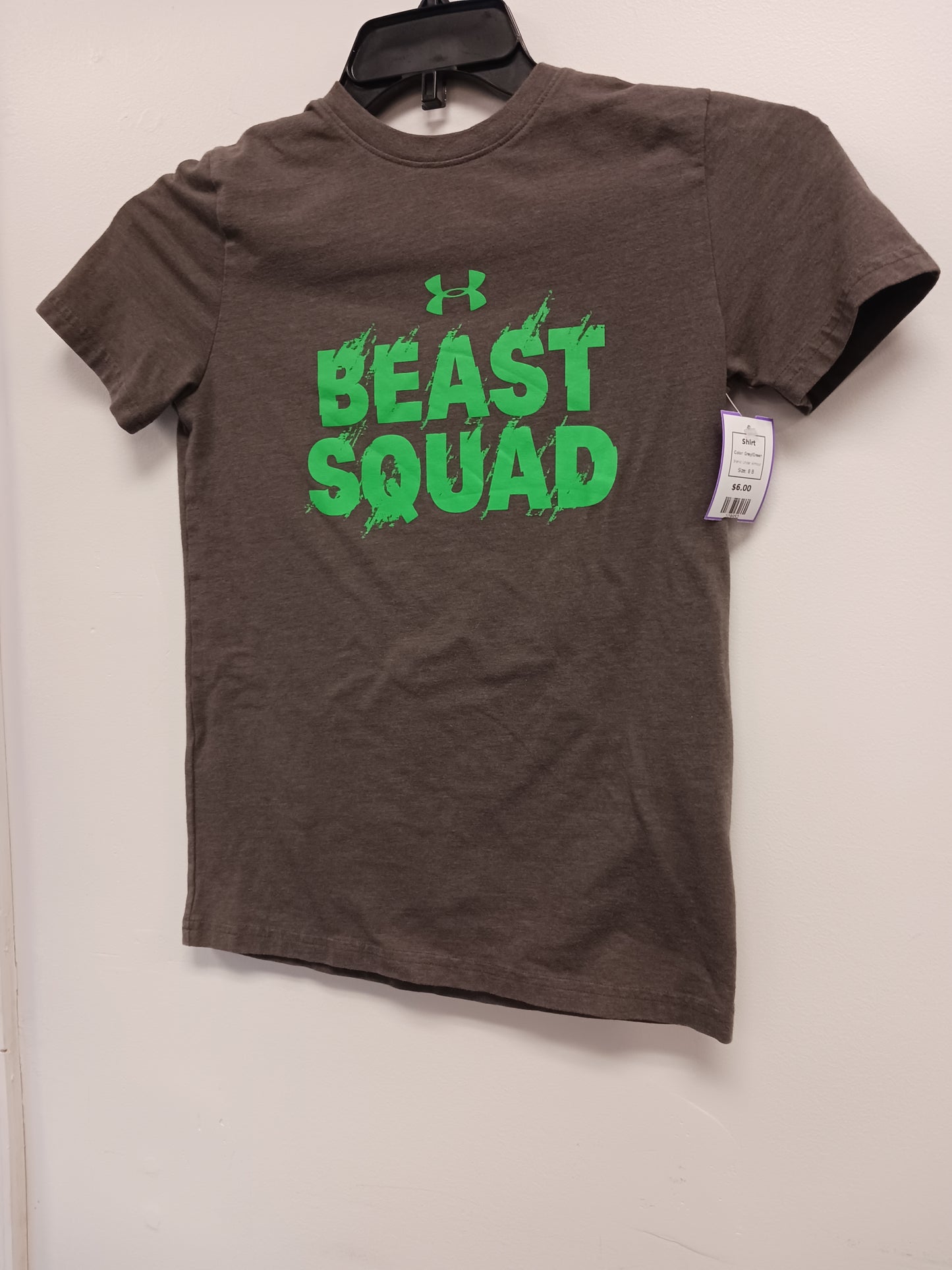 Grey/Green Under Armour Shirt, 8 B