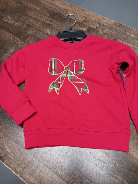 red Holiday Time Christmas Bow Sweatshirt, 4T G