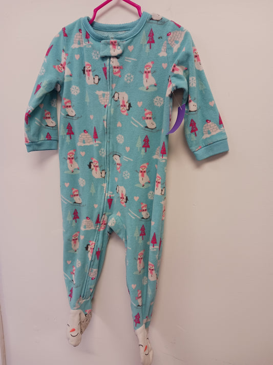 blue Carters Snowman Sleeper, 18M G