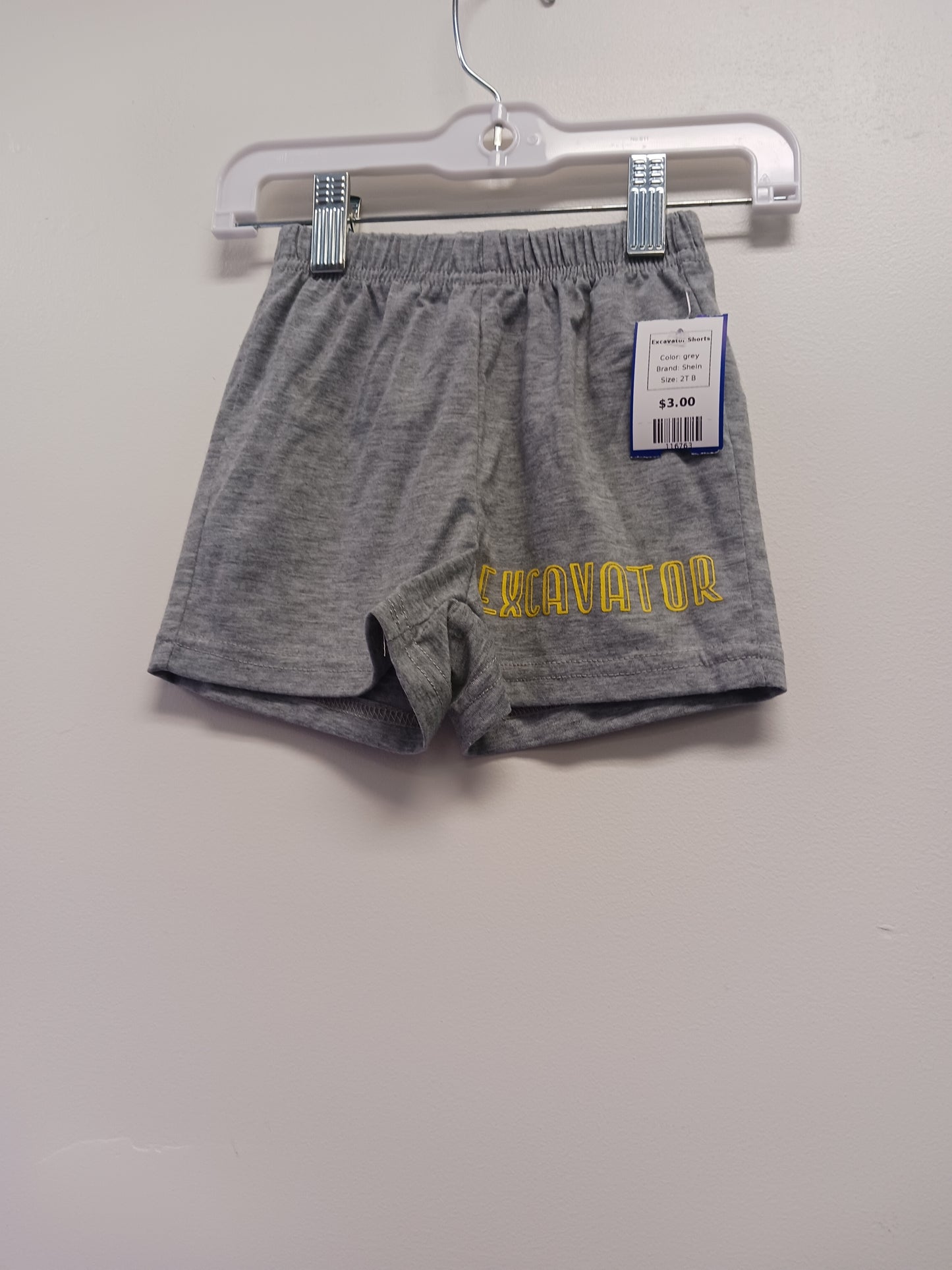 grey Shein Excavator Shorts, 2T B