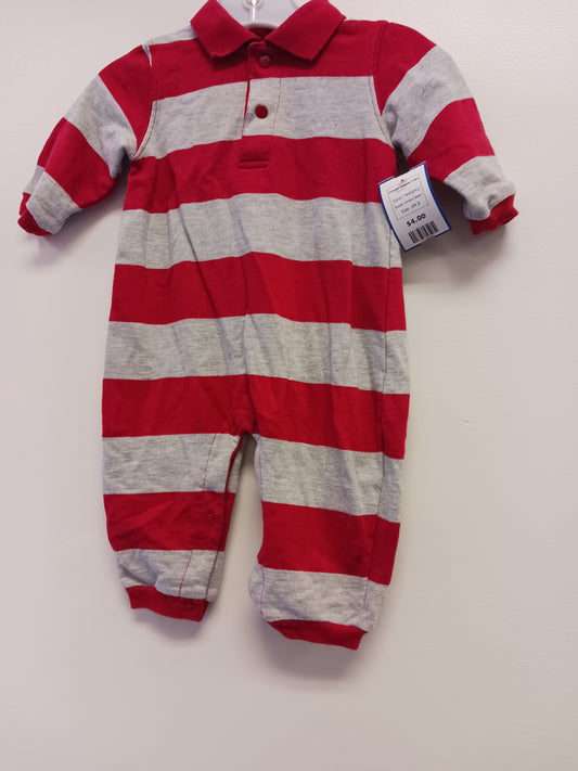 red/grey Simply Basic Striped Sleeper 3/6m, 3M B