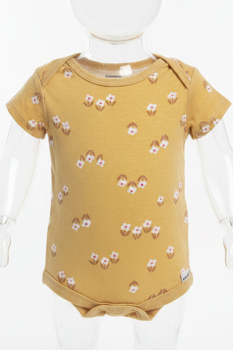 Yellow/White Flower Gerber Onesie, 3M G