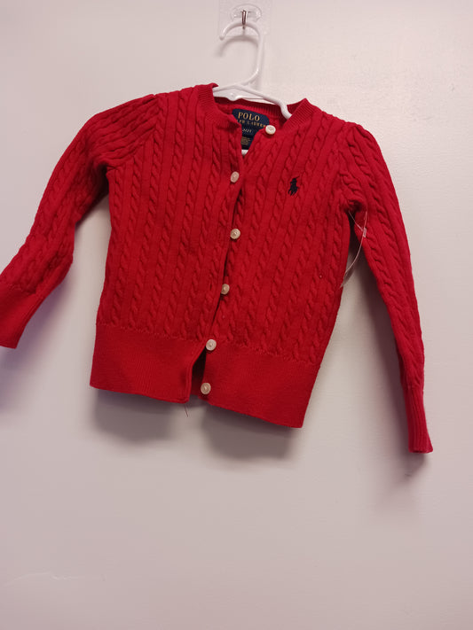 Red Polo Ralph Lauren Cardigan, 2T G