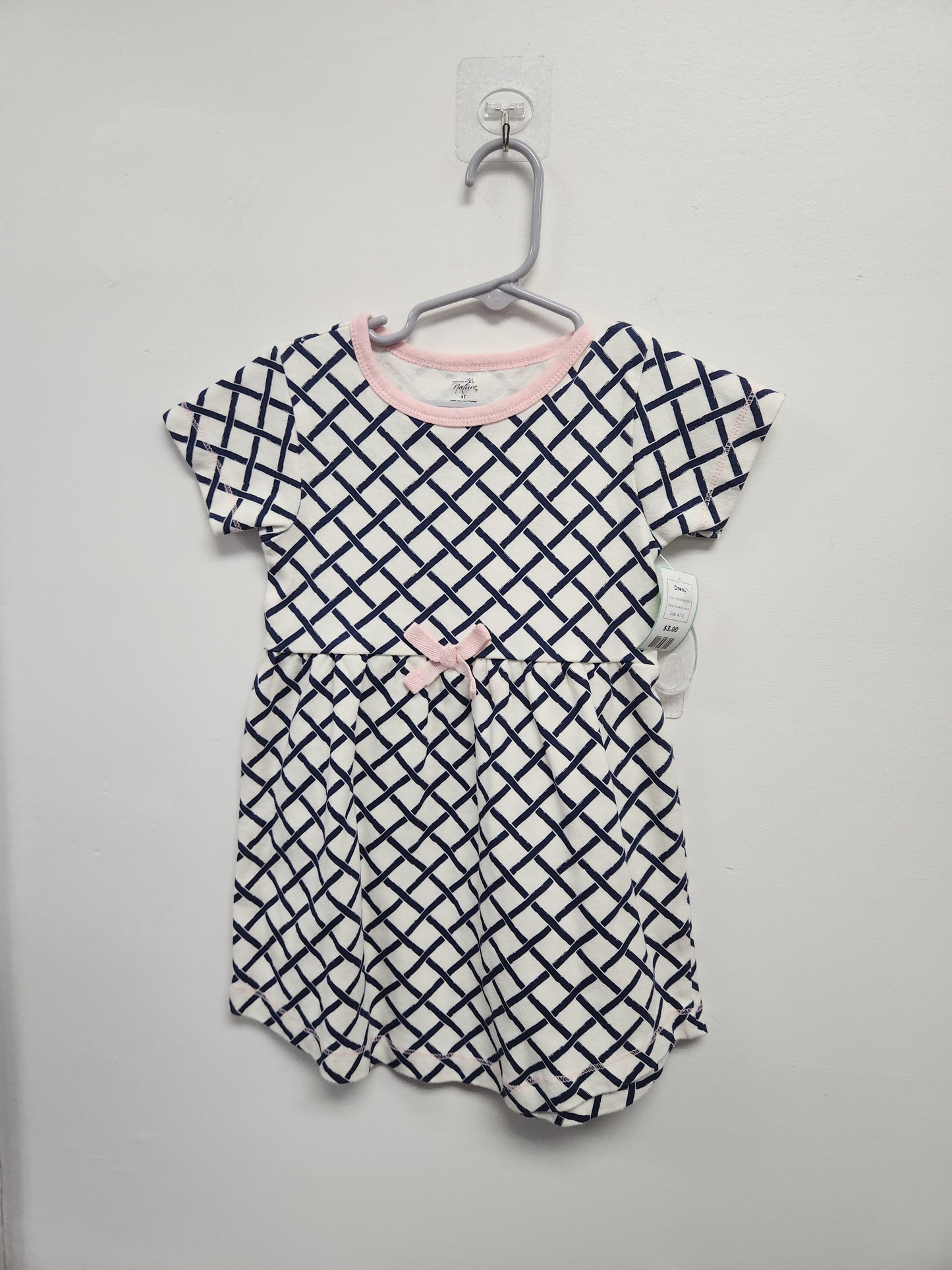 White/Navy/Pink Touched By Nature Dress, 4T G