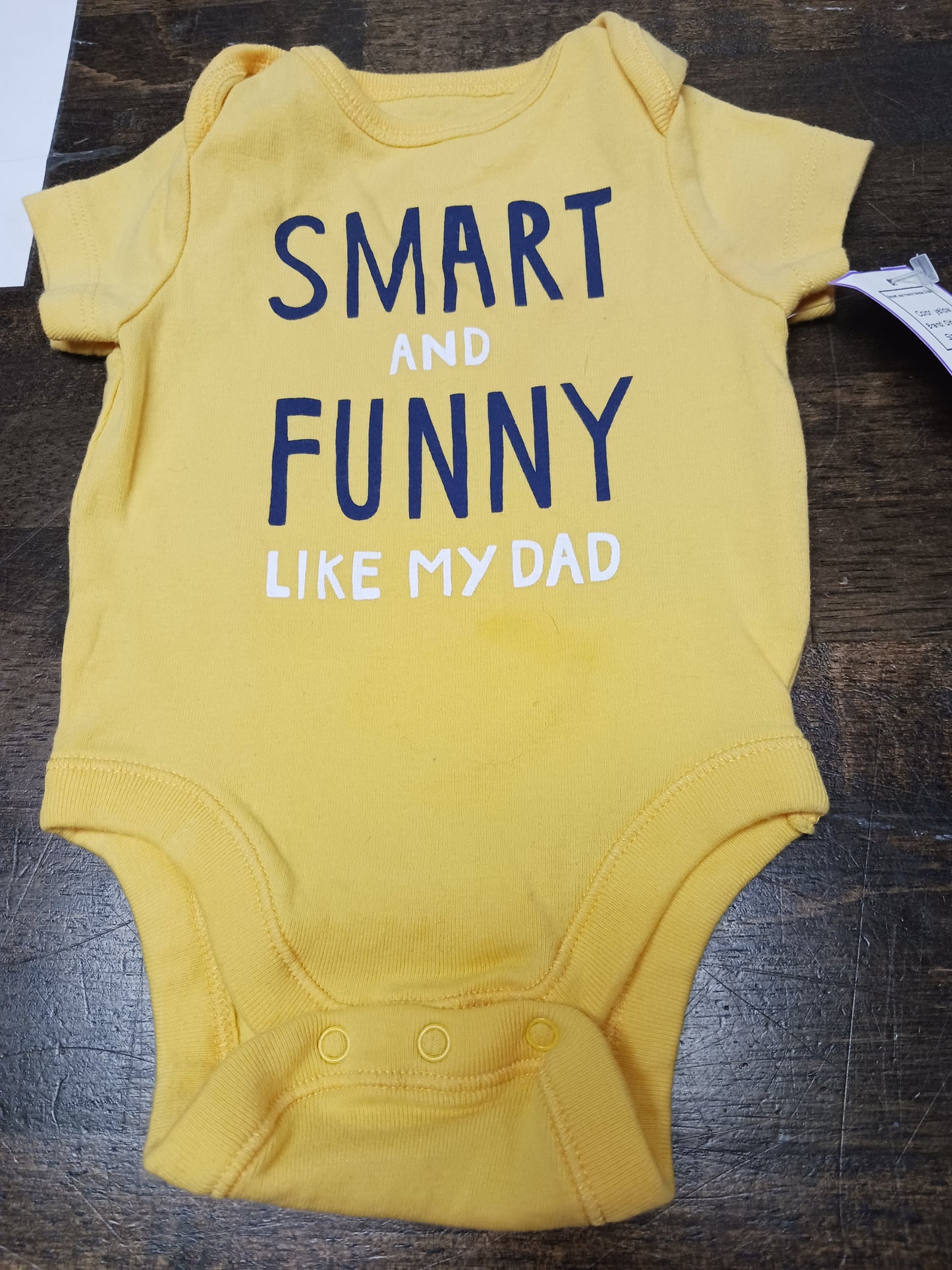 yellow Old Navy Smart and Funny Onesie 0-3m, NB B