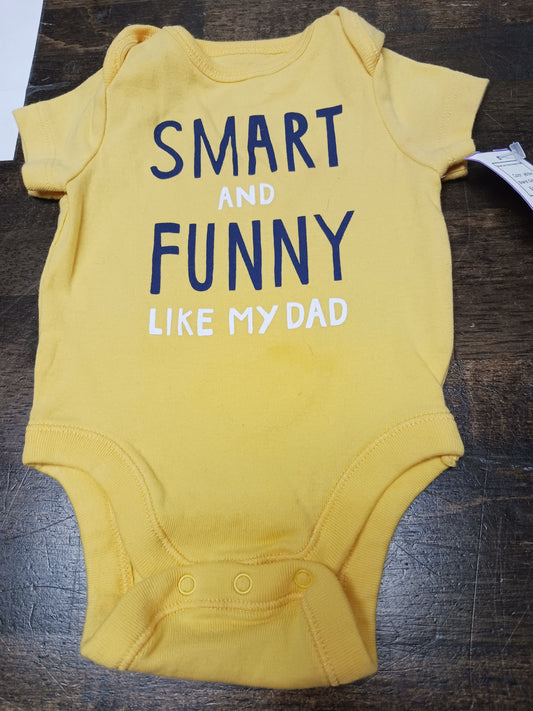 yellow Old Navy Smart and Funny Onesie 0-3m, NB B