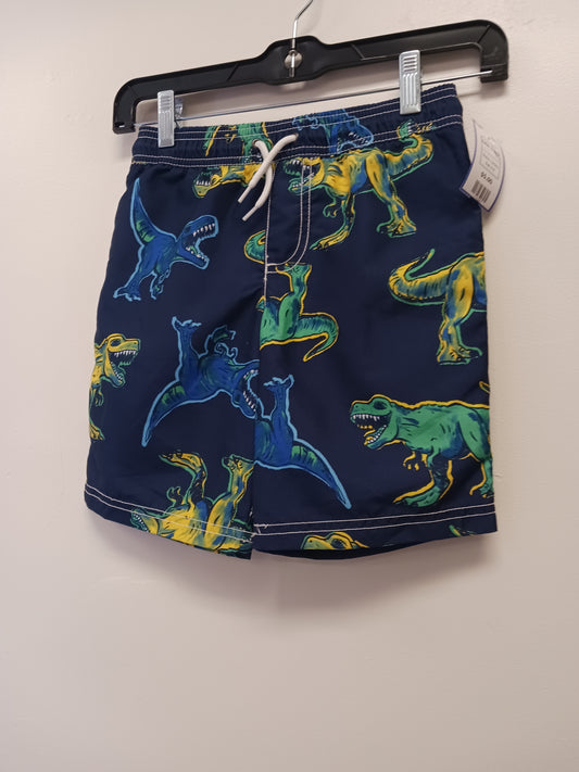 Navy/Green Dino Carters Swim Trunks, 6 B