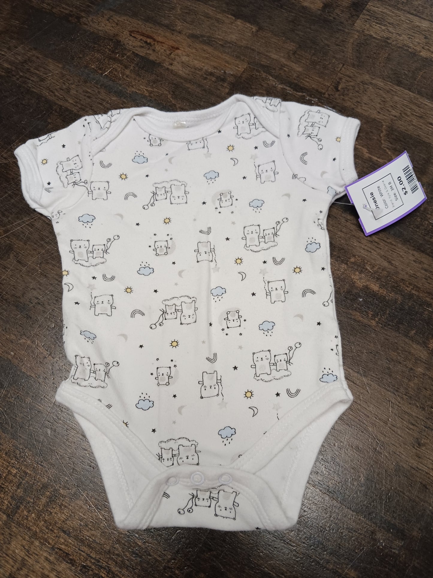 White Kyle & Deena Onesie, 3M B