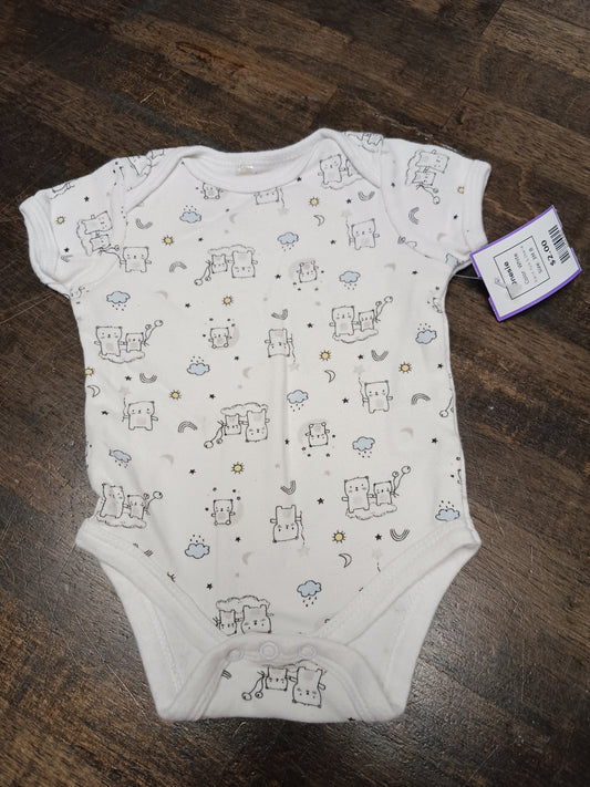 White Kyle & Deena Onesie, 3M B