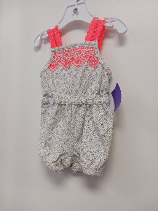 White/Black/Pink OshKosh Short One Piece, NB G