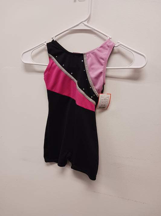 Black/Pink Just Imagine Gymnastics Leotard, 4-5 G