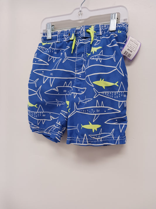 Blue/Green/White Shark Carters Swim Trunks, 6 B