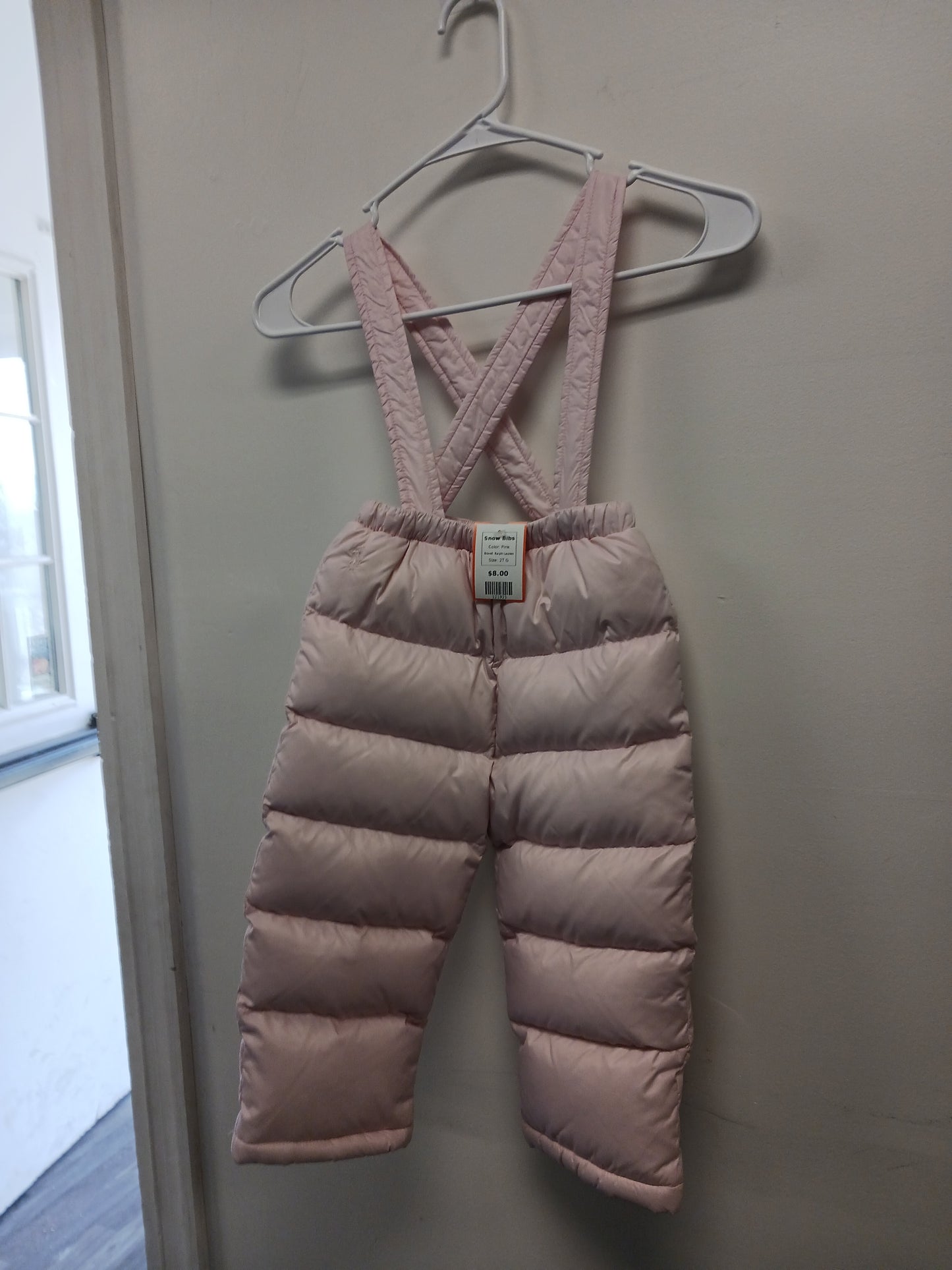 Pink Ralph Lauren Snow Bibs, 2T G