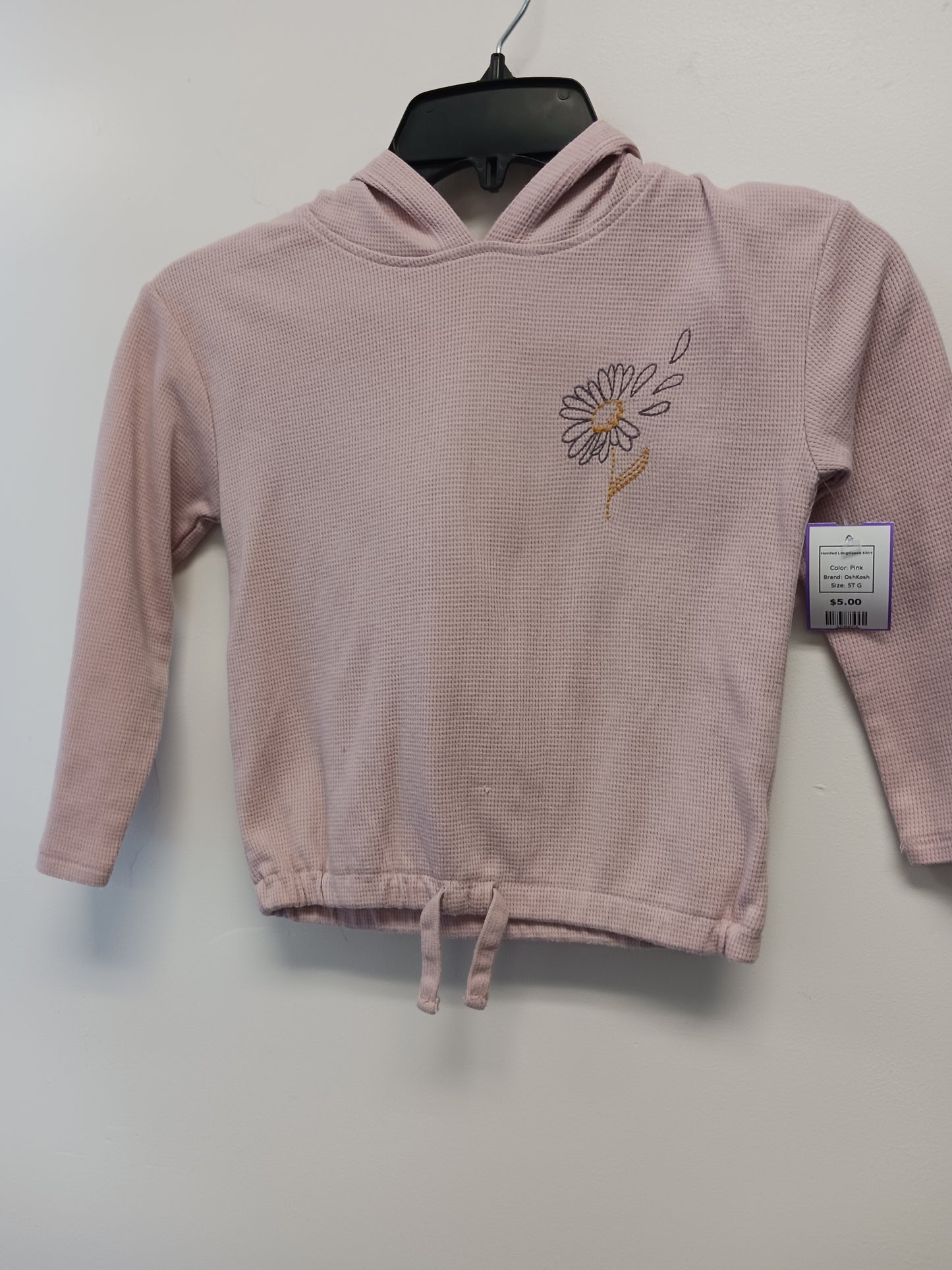 Pink OshKosh Hooded Longsleeve Shirt, 5T G