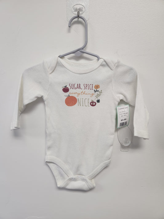 White Pumpkin Baby Gear Longsleeve Onesie, 6M G