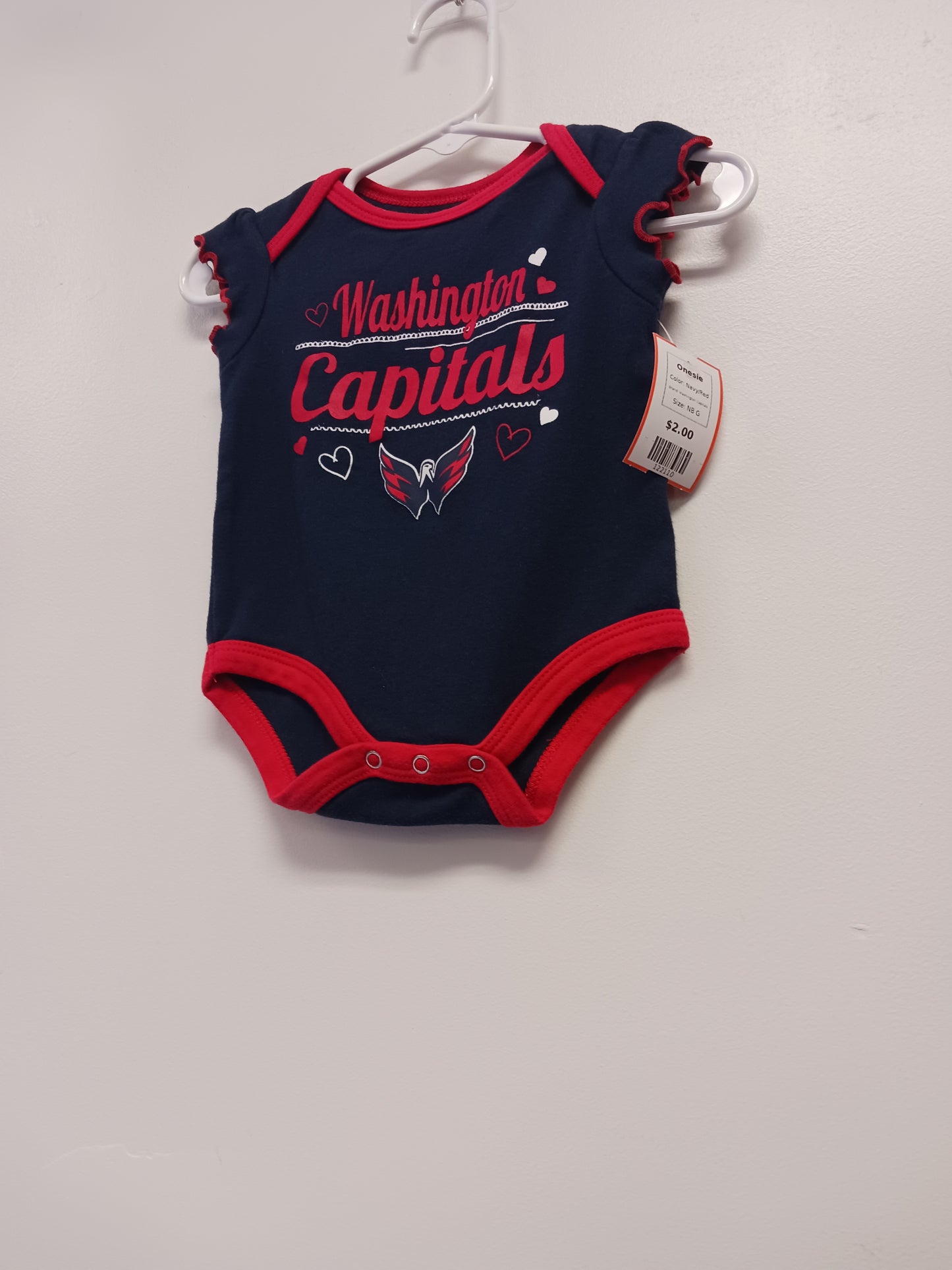 Navy/Red Washington Capitals Onesie, NB G