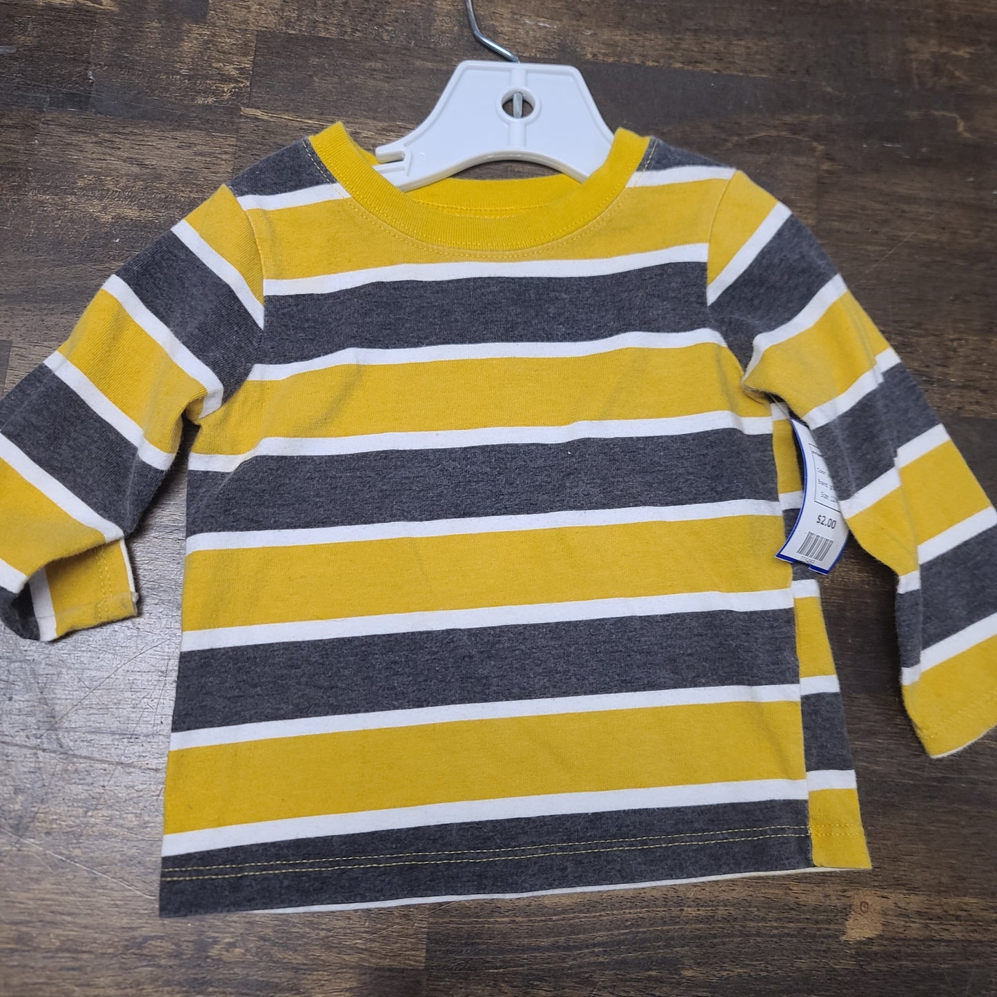 yellow/grey granimals striped long sleeve, 12M B