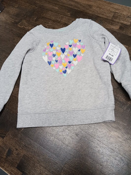 Grey/Colorful Heart Cat & Jack Longsleeve Shirt, 2T G