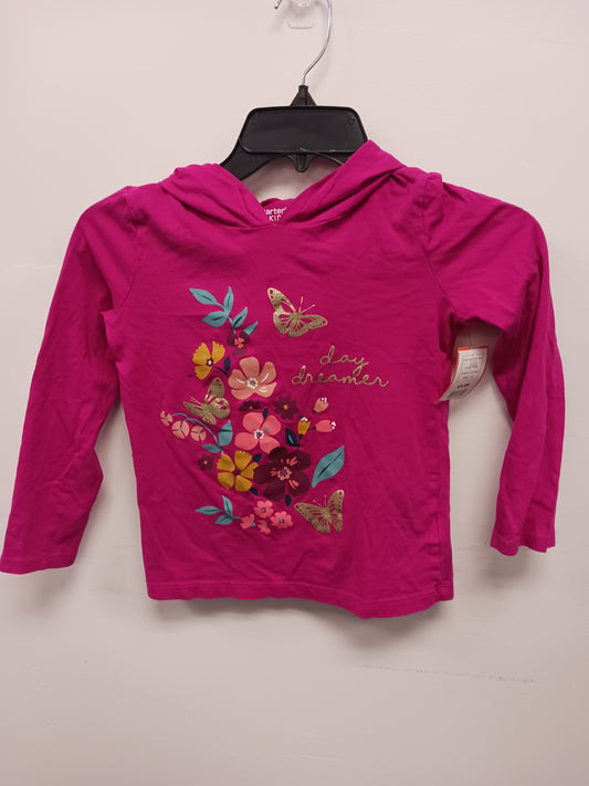 Pink Carters Flowered Hooded Shirt, 7 G