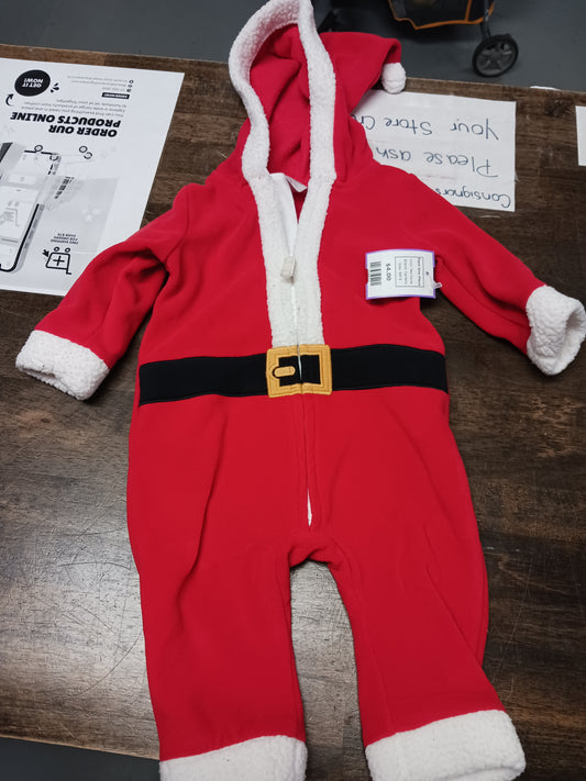 Red Santa Carters Pant One Piece, 6M B