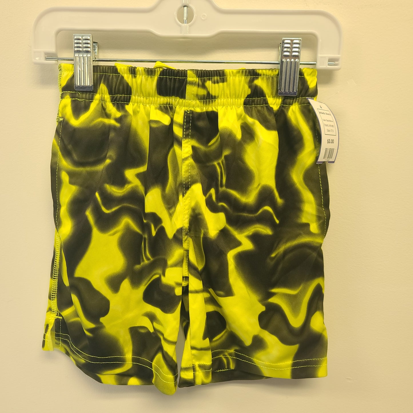 Black/Yellow Athletic Athletic Shorts, 4T B