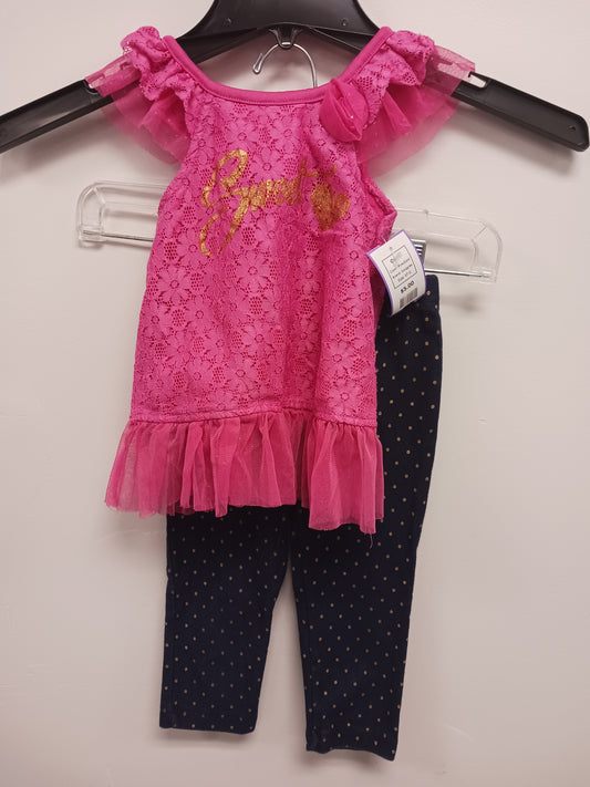 Pink/Gold Swiggles Outfit, 4T G