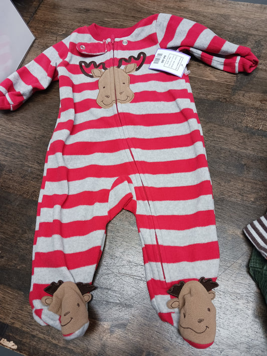 red stripe Child of Mine Moose Sleeper 0-3m, NB B