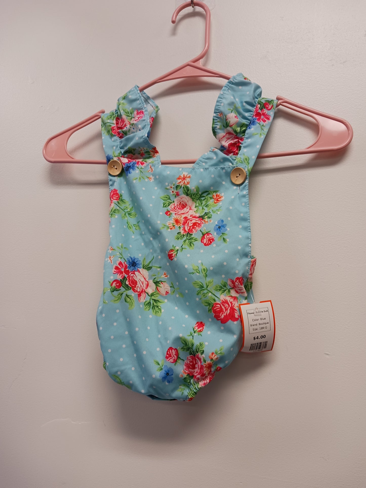 Blue Boutique Flower Bubble Suit, 18M G