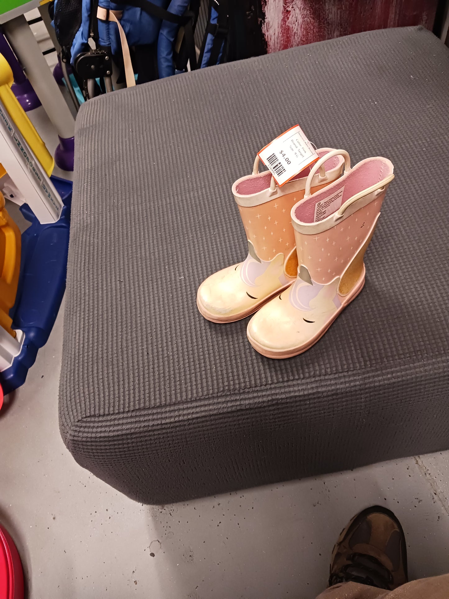 Pink Target Unicorn Rain Boots, 9 G