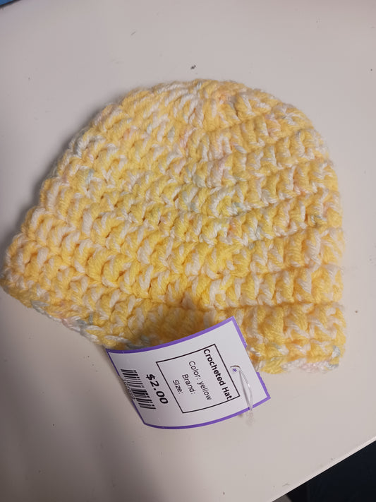yellow  Crocheted Hat