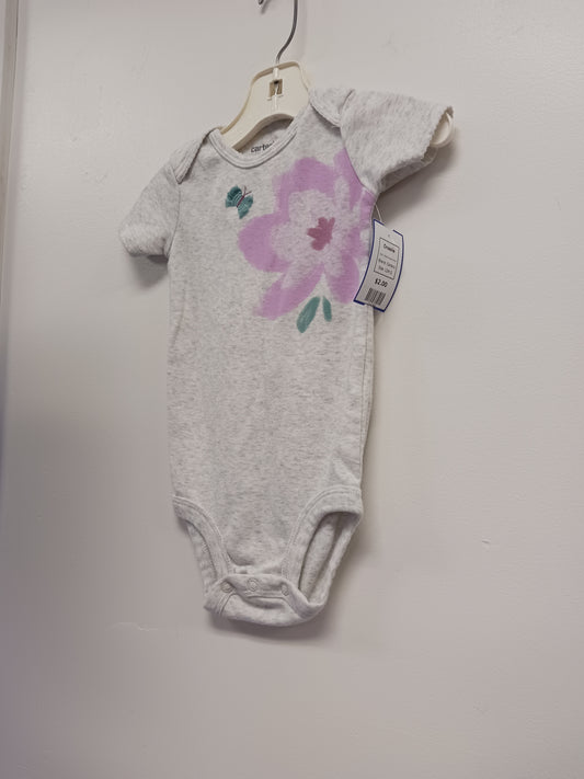Grey/Purple Flower Carters Onesie, 12M G