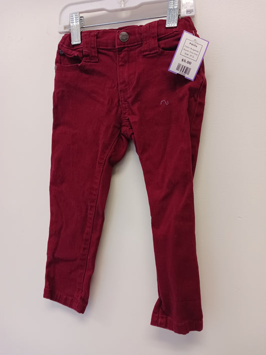 Burgandy Girls First Pants, 3T G