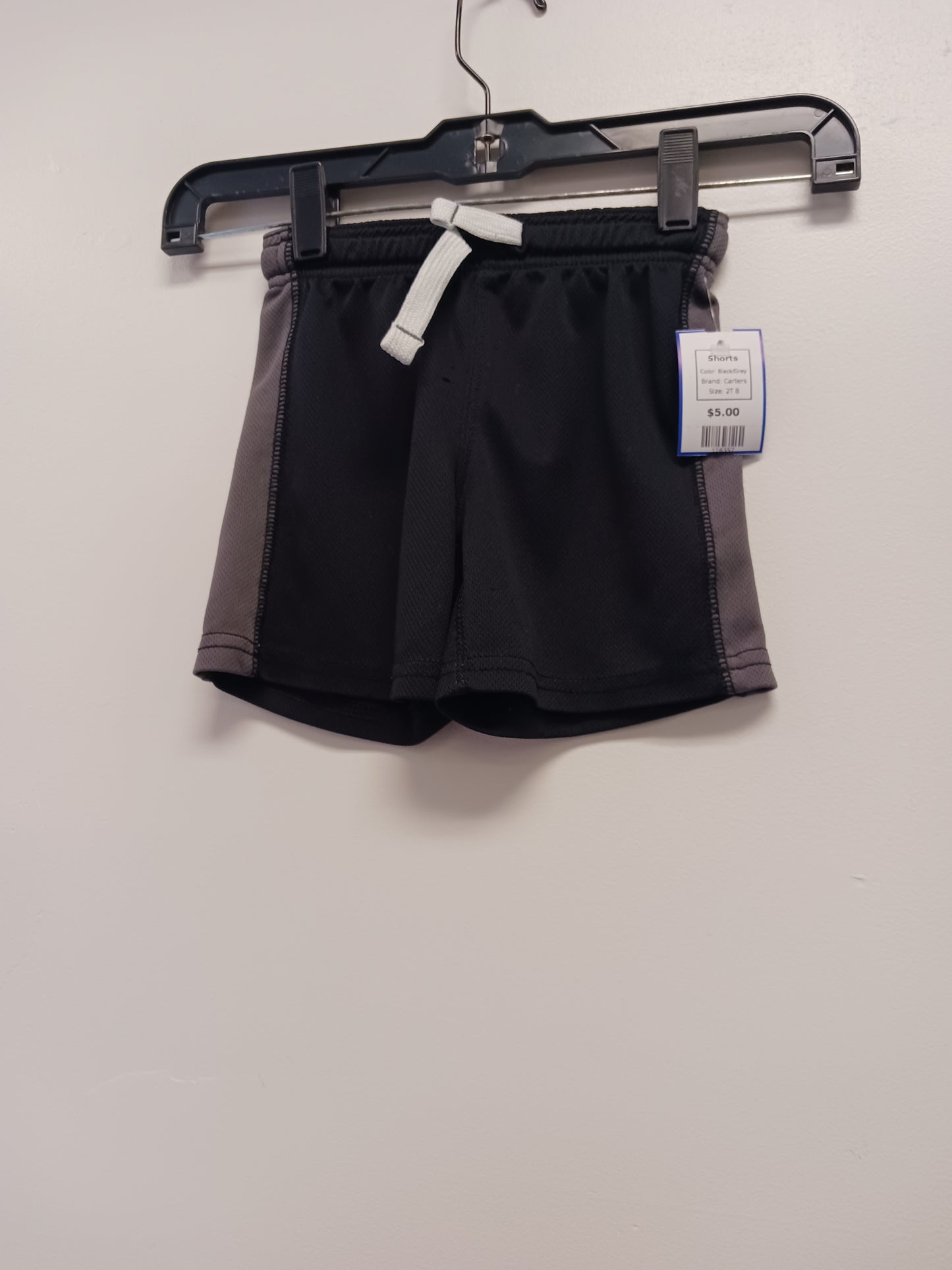 Black/Grey Carters Shorts, 2T B