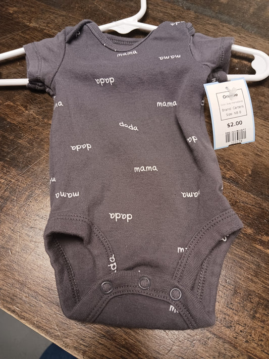 Grey Mama/Dada Carters Onesie, NB B
