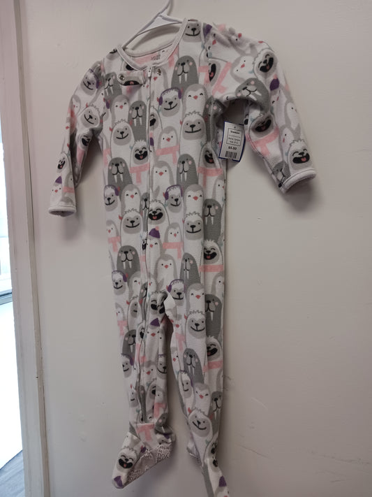 White/Pink/Grey Animals Carters Sleeper, 2T G