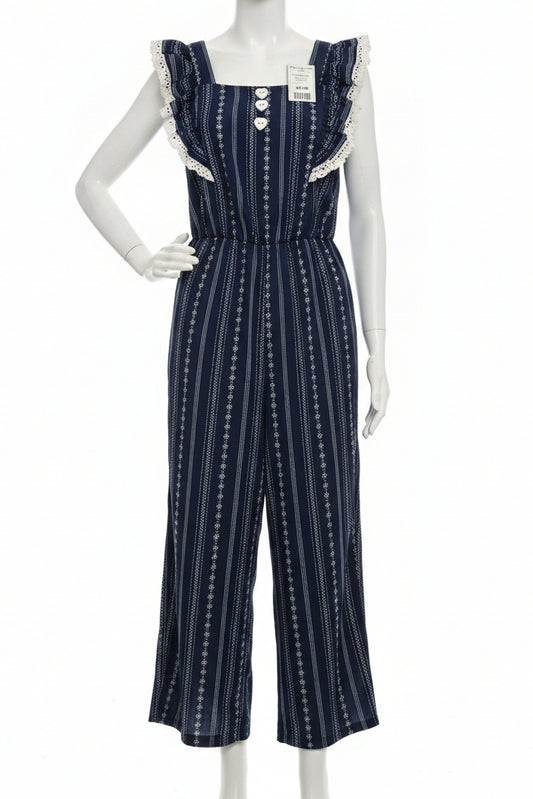 Navy/White Lily Bleu Pant Romper, 8 G