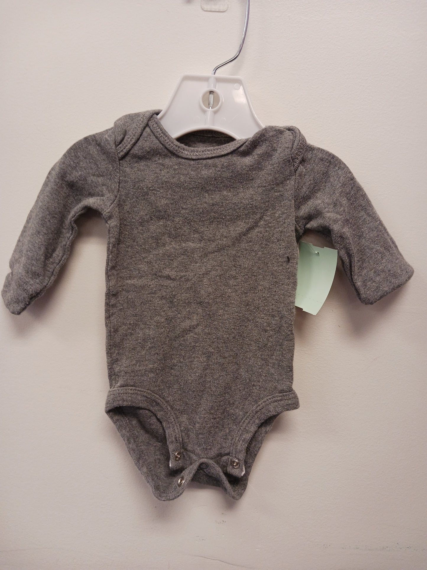 Grey Carters Long Sleeve Onesie, 3M B