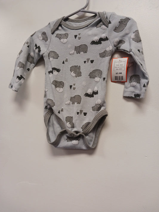 blue Kyle & Deena Long Sleeve Bear Onesie, 6M B