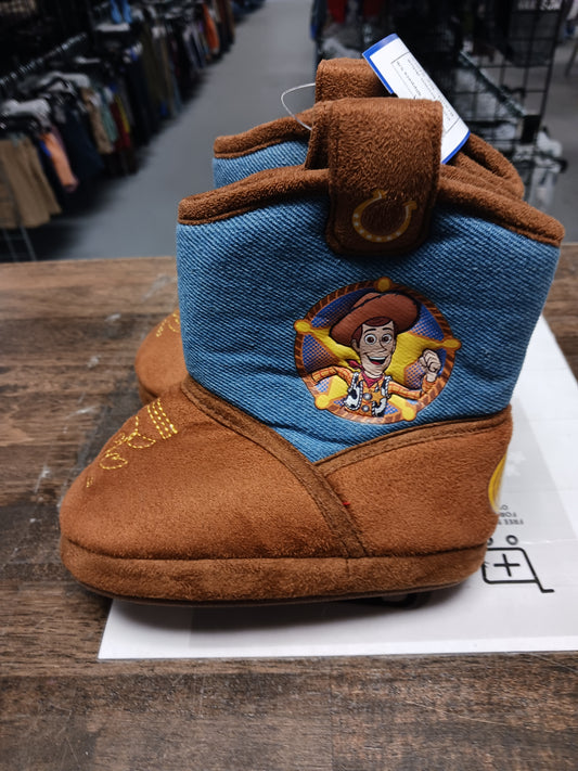 brown /blue Toy Story Woody Boot Slippers  5/6, 5 B