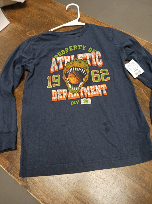 Navy Basic Editions LS Dino Tshirt, 8 B