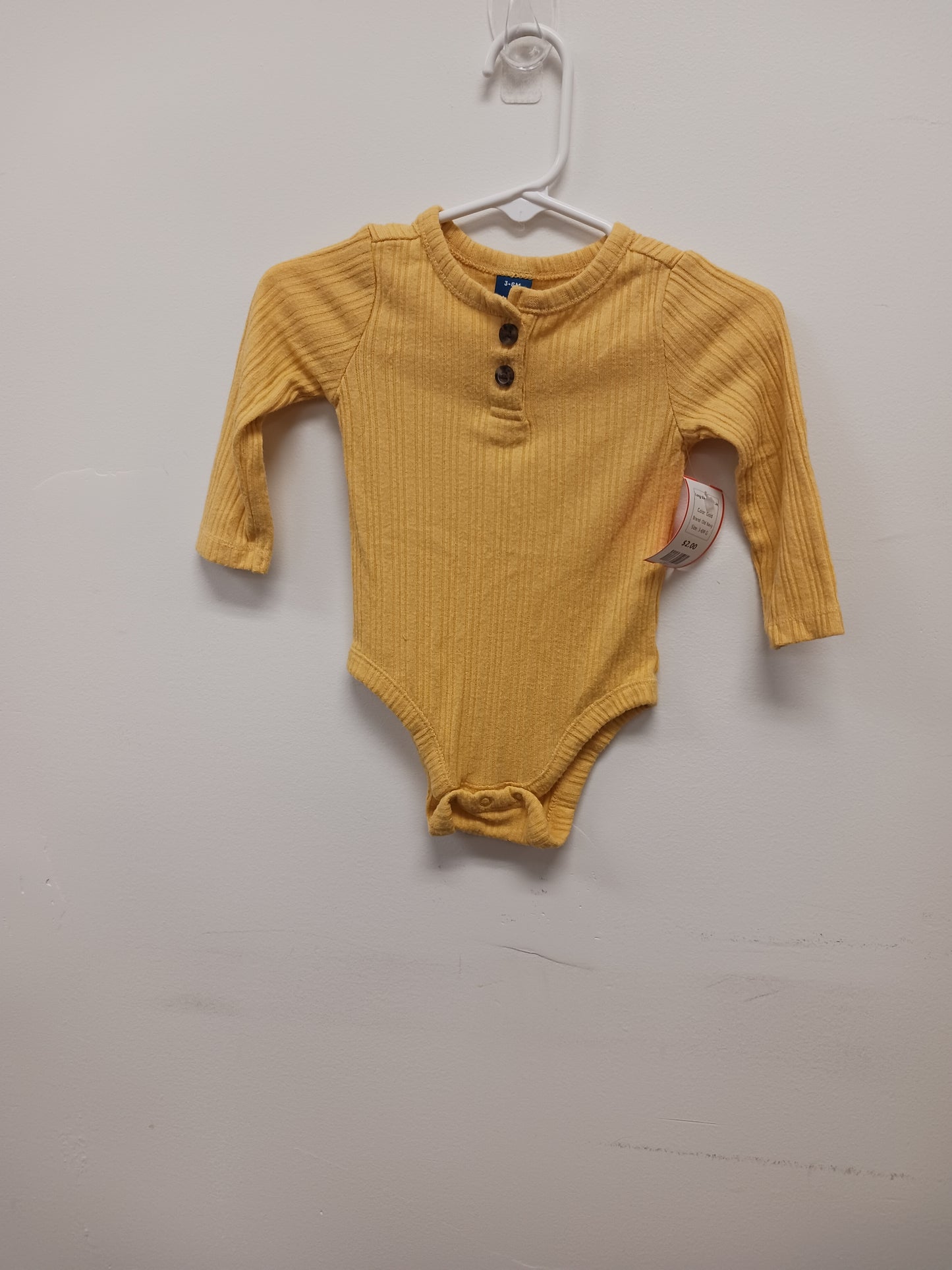 Gold Old Navy Long Sleeve Onesie, 3-6M G