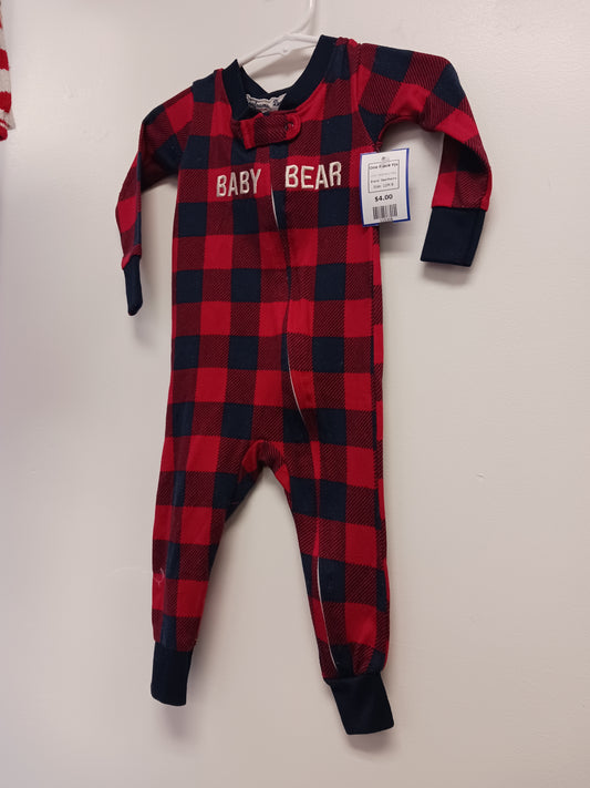 Red/Navy Plaid Dearfoams One Piece Pjs, 12M B