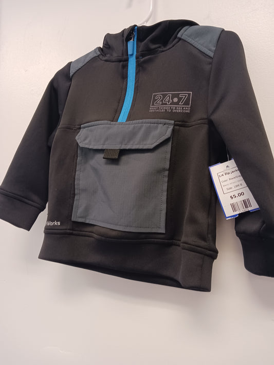 Black/Grey Athletic Works 1/4 Zip Jacket, 18M B