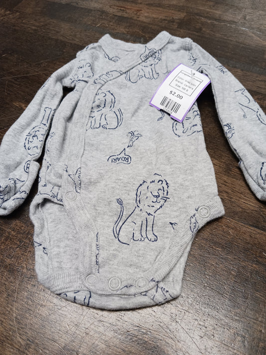 Grey Lion Carters Longsleeve Onesie, NB B