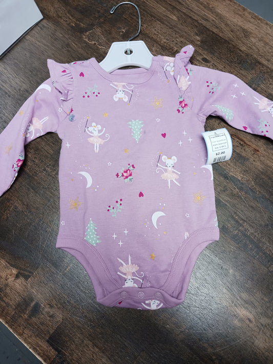 Purple Mouse Garanimals Longsleeve Onesie, 6-9M G