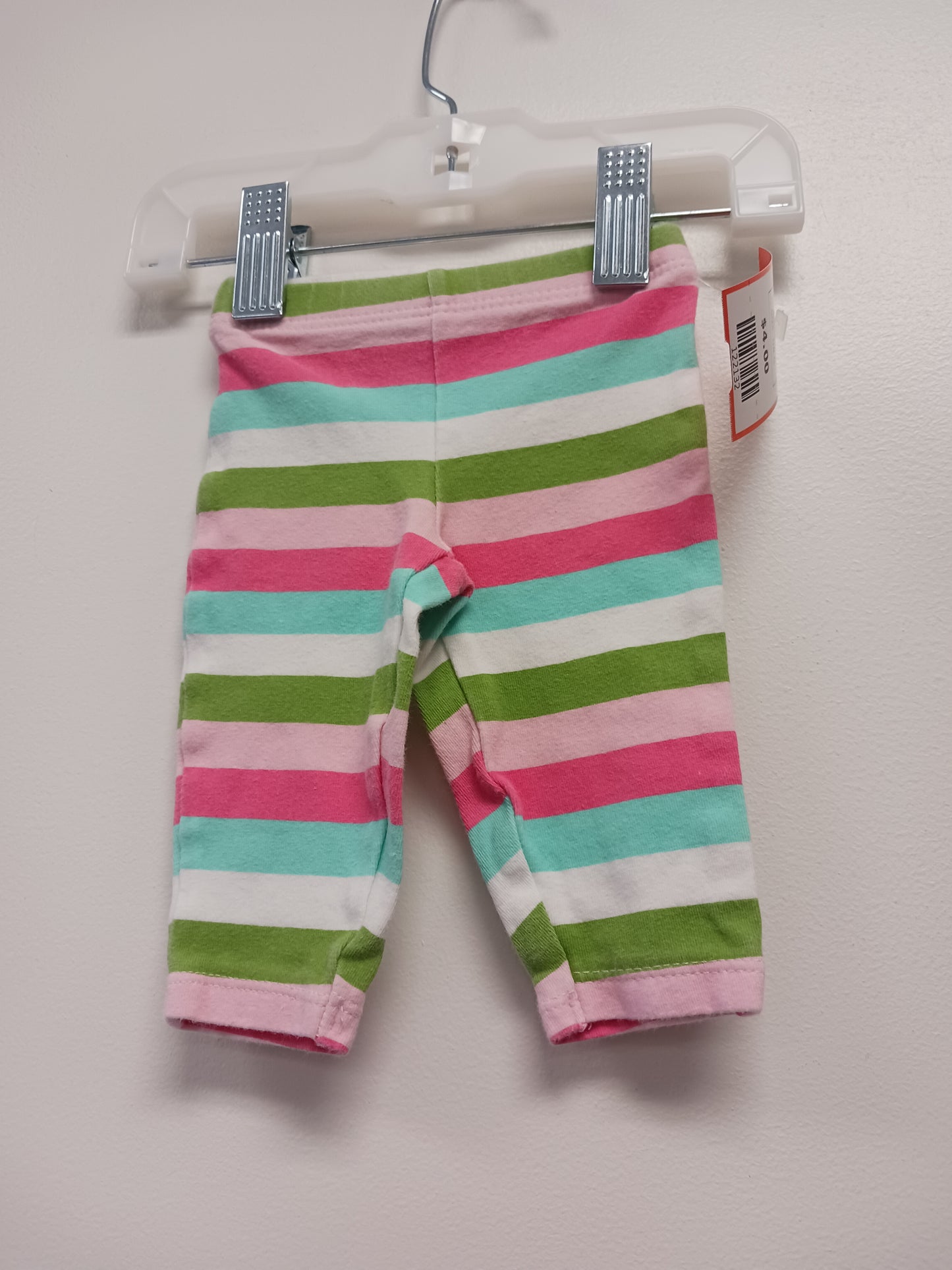 Pink/Blue/Green/White Striped Carters Pants, NB G