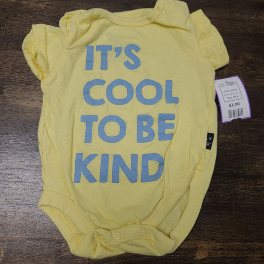 yellow American Hawk Its cool to be kind onesie 3-6m, 3M B